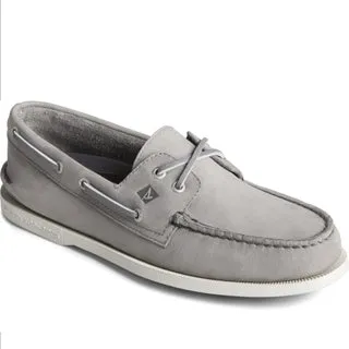 Smart Form Men's Authentic Original Cross Lace Leather Boat Shoe - Grey (STS24869)