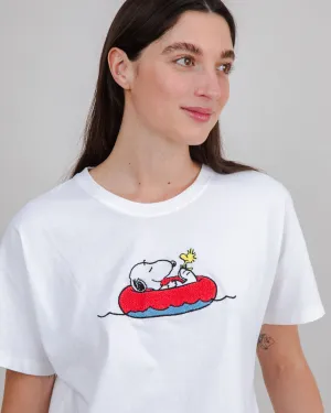 Peanuts Floating Oversize Tee White Vintage Style sports performance