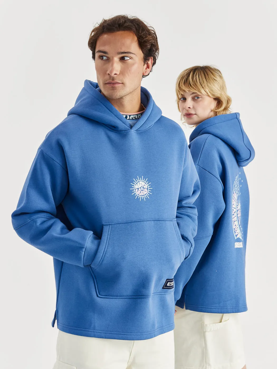 Cruz Oversized Hoodie Airforce Blue Silk