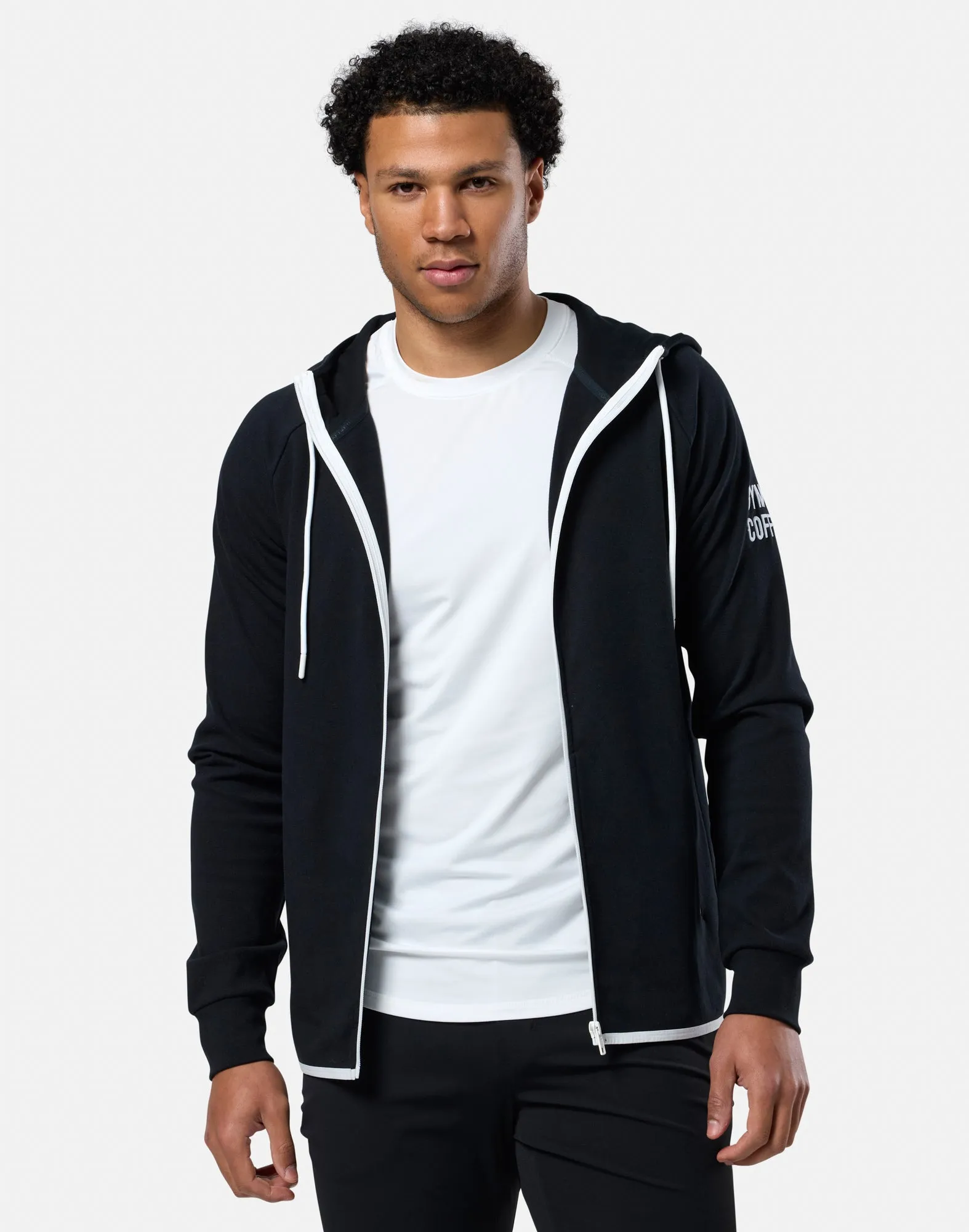 Chill Zip Hoodie in Black Running Top