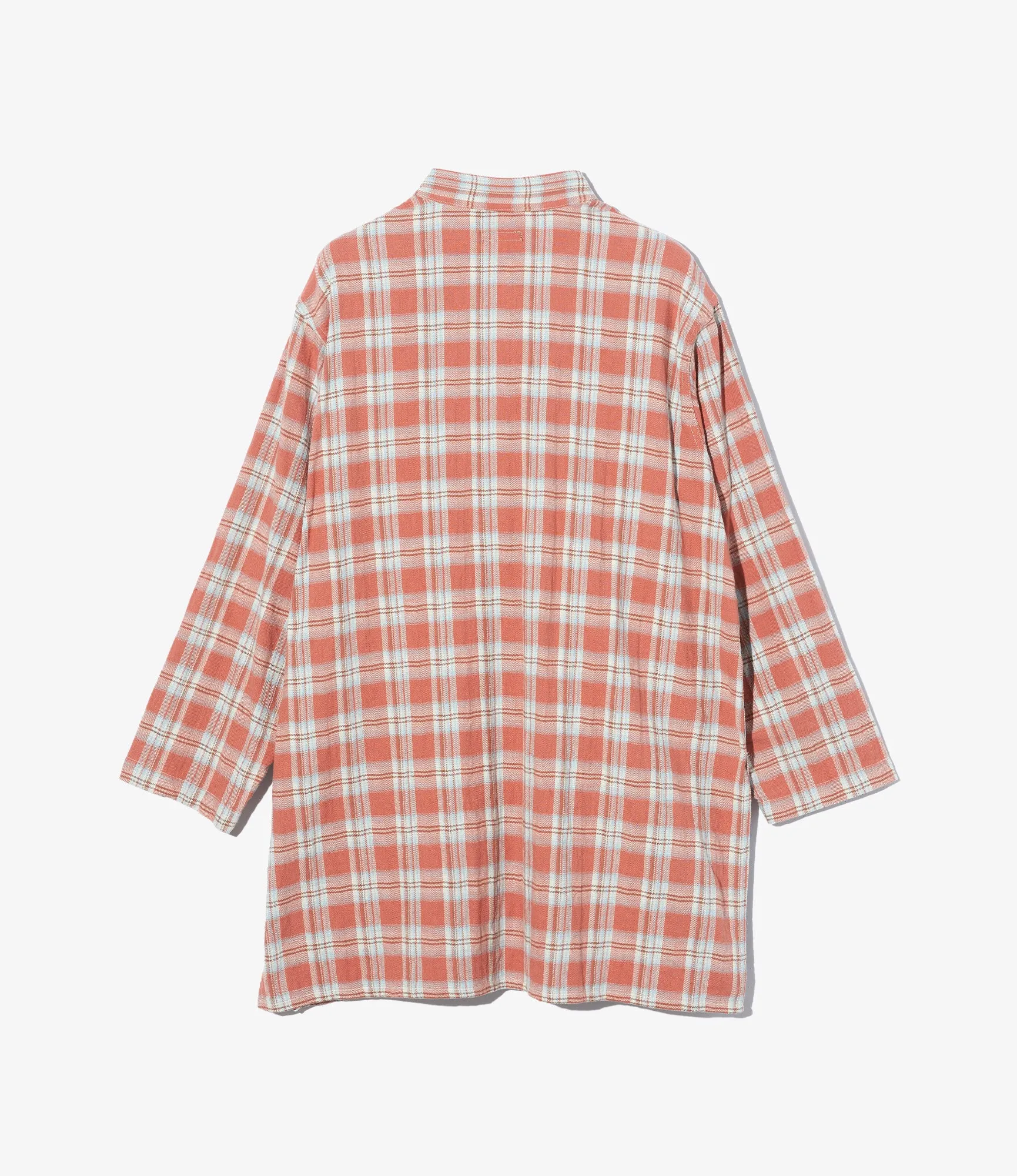 Movie Night Long Dayton Shirt ?C Pink Plaid Jacquard Cotton