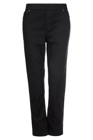 Smooth Fabric Stretch Cotton blend Capri Jeans | Black | 6924A1