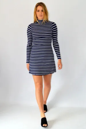 Striped Ribbed Polo Dress Casual chic dress