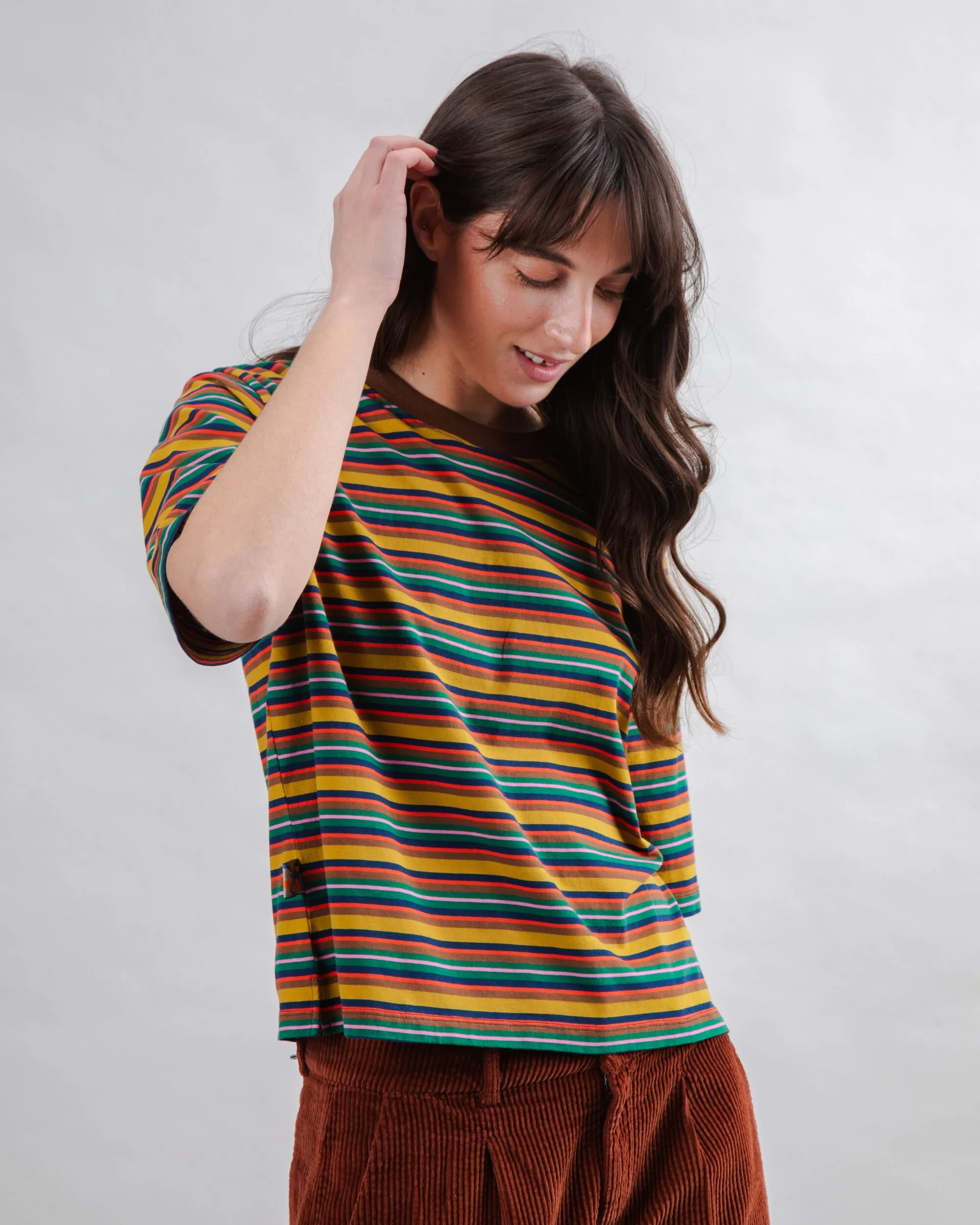 Stripes Squared Tee Multicolor Lightweight Comfort Wear