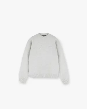 DoubleLayered Structure Marled Knit Jumper - Ice Grey Marl