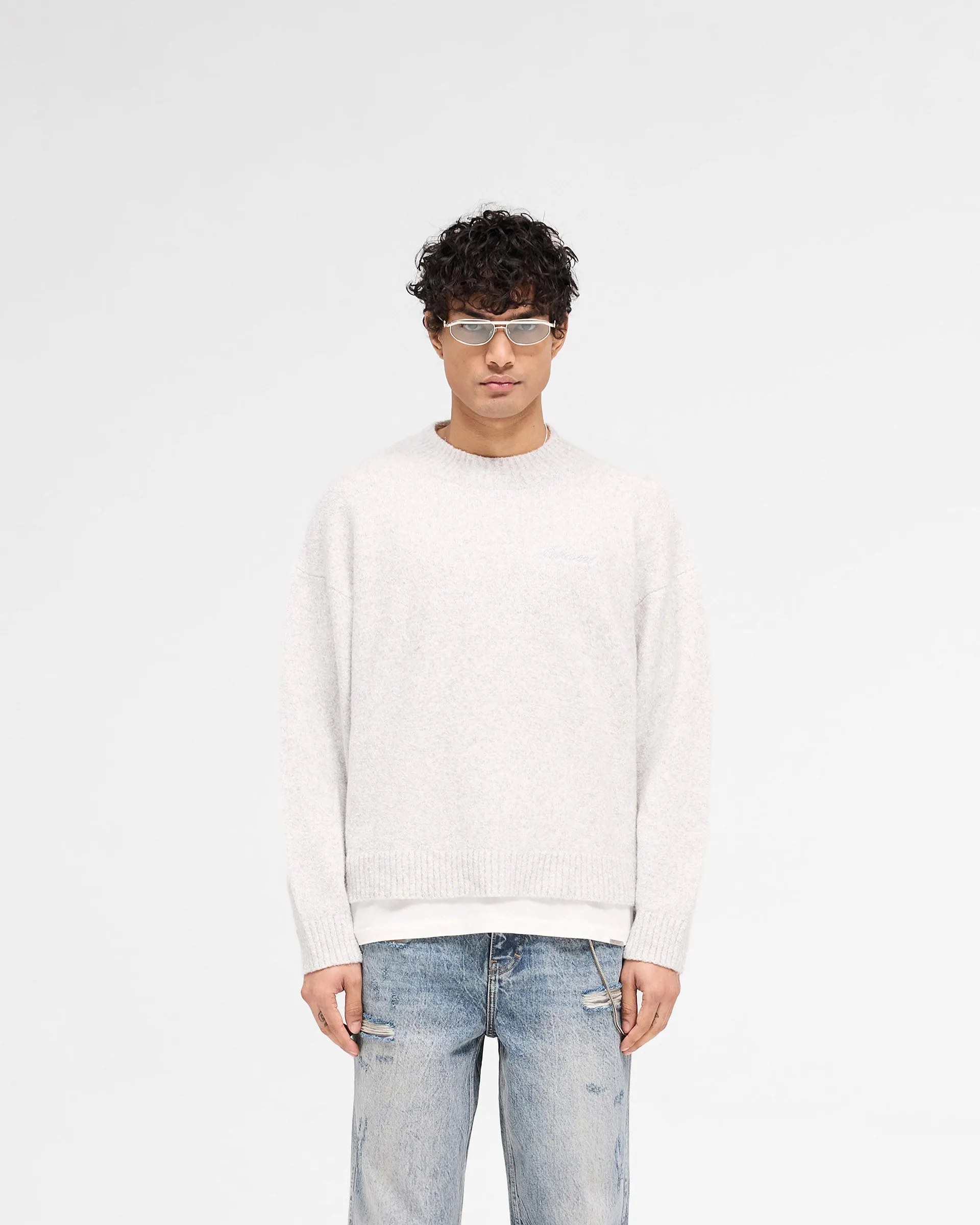 Marled Knit Jumper - Ice Grey Marl Wide Glow Summer Air