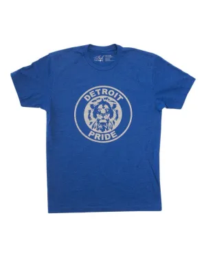 Ink Detroit Pride T-Shirt - Royal Blue Trendy Casual Wear Chilly Layer