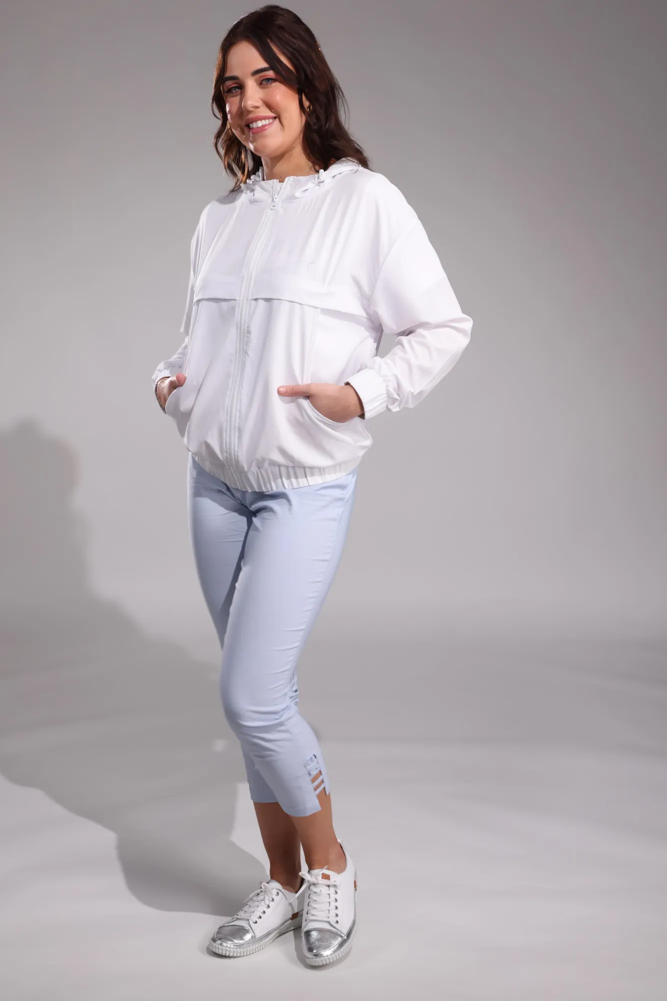 Pull on Micro Stretch Capri Pants | ICE BLUE | 2165A1 Stretch Fit Ripstop Texture