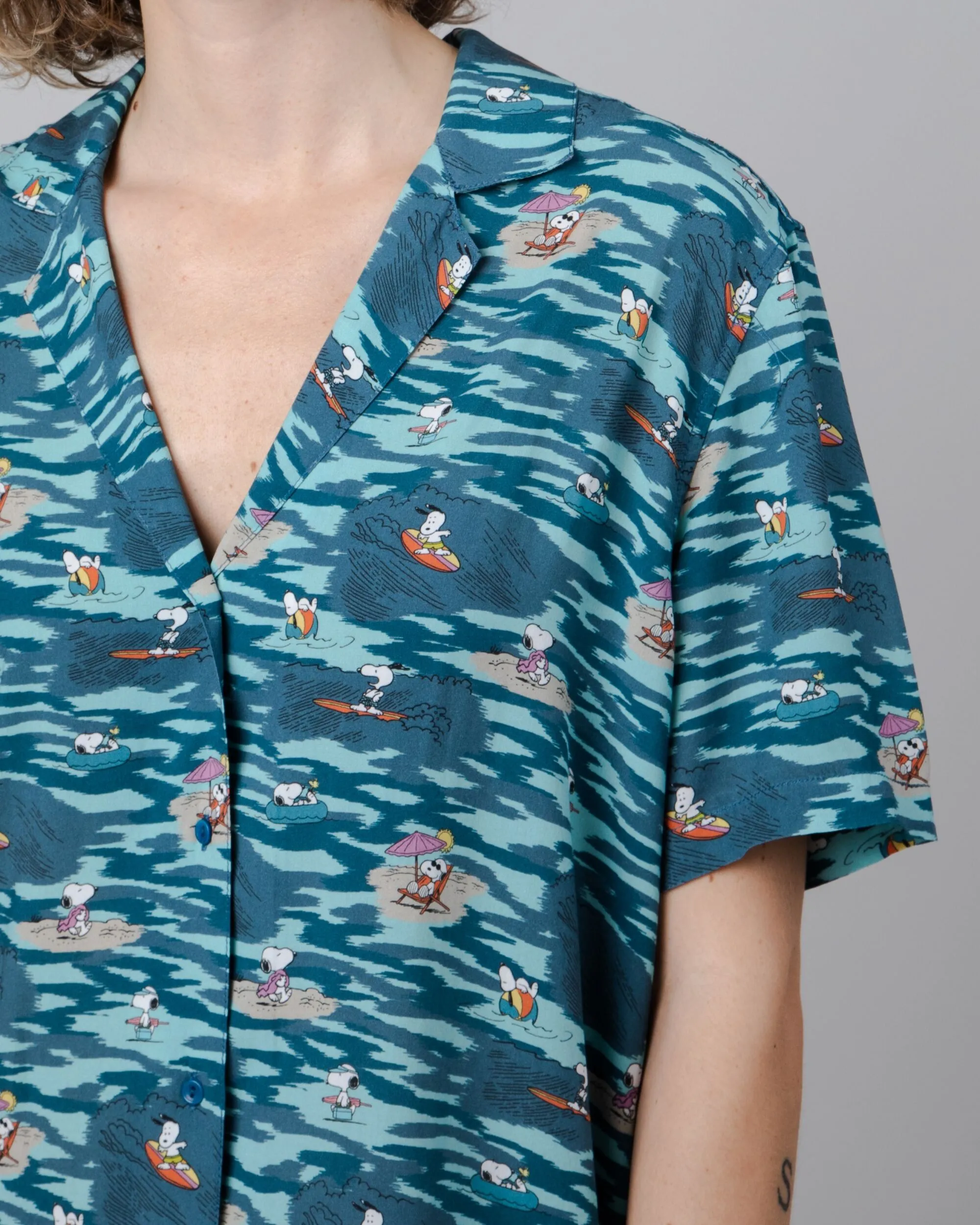 Street Comfort Peanuts Coast Aloha Blouse Blue