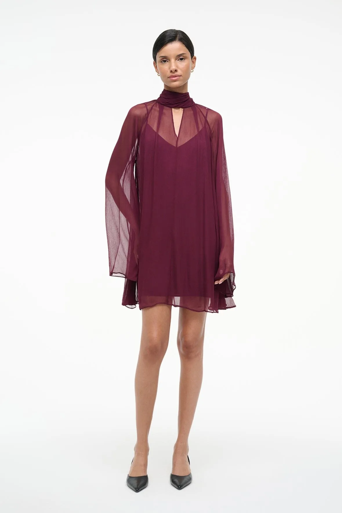 ESTHER MINI DRESS | SYRAH Gloss Finish Smart Tones
