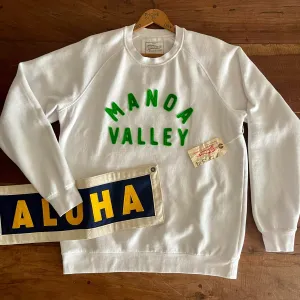 Mens Raglan Fleece White x  Grass Green applique product delivery Blend