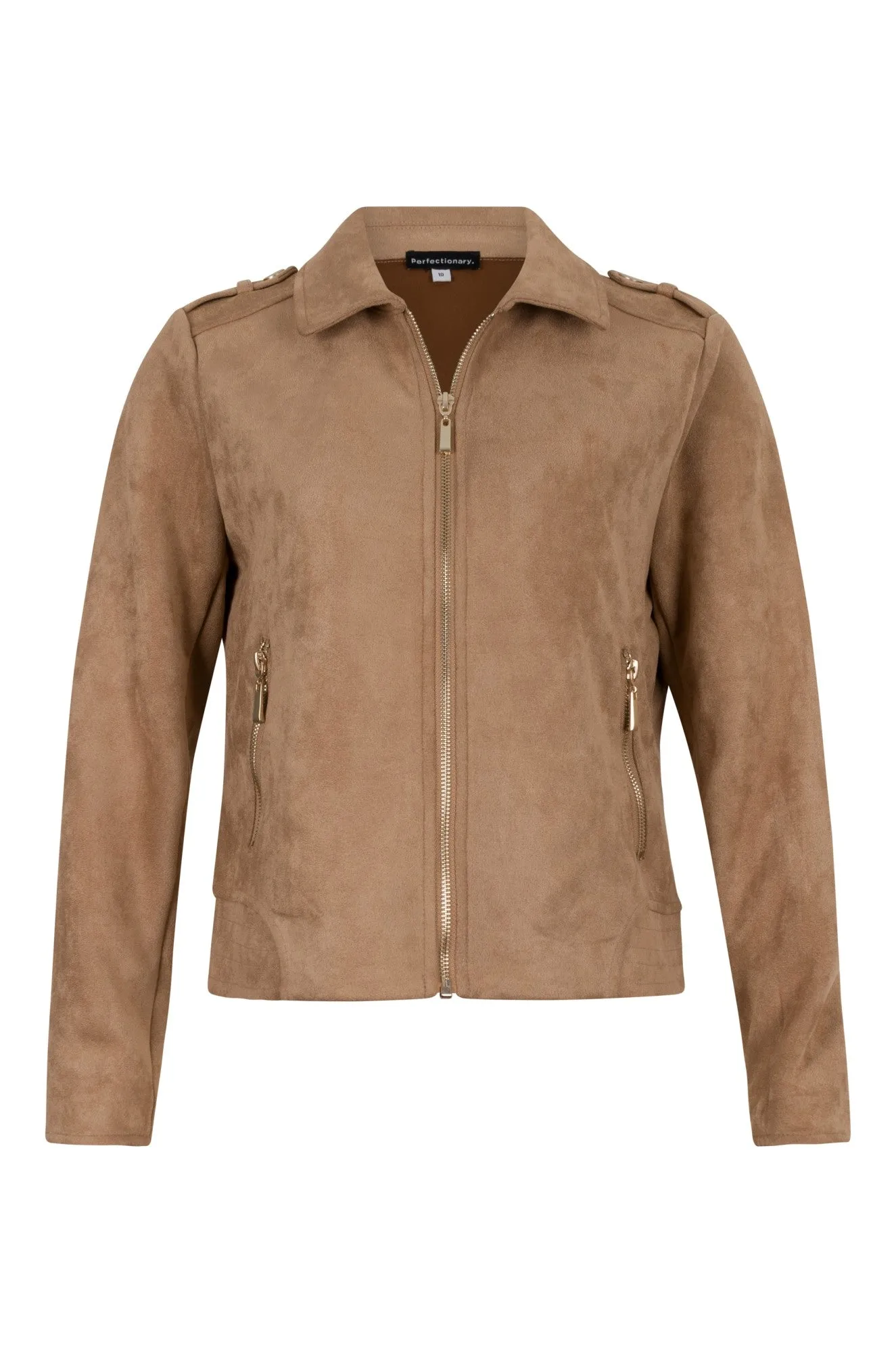 Thermal Insulation Suede Look Jacket | CARAMEL | 4064B1