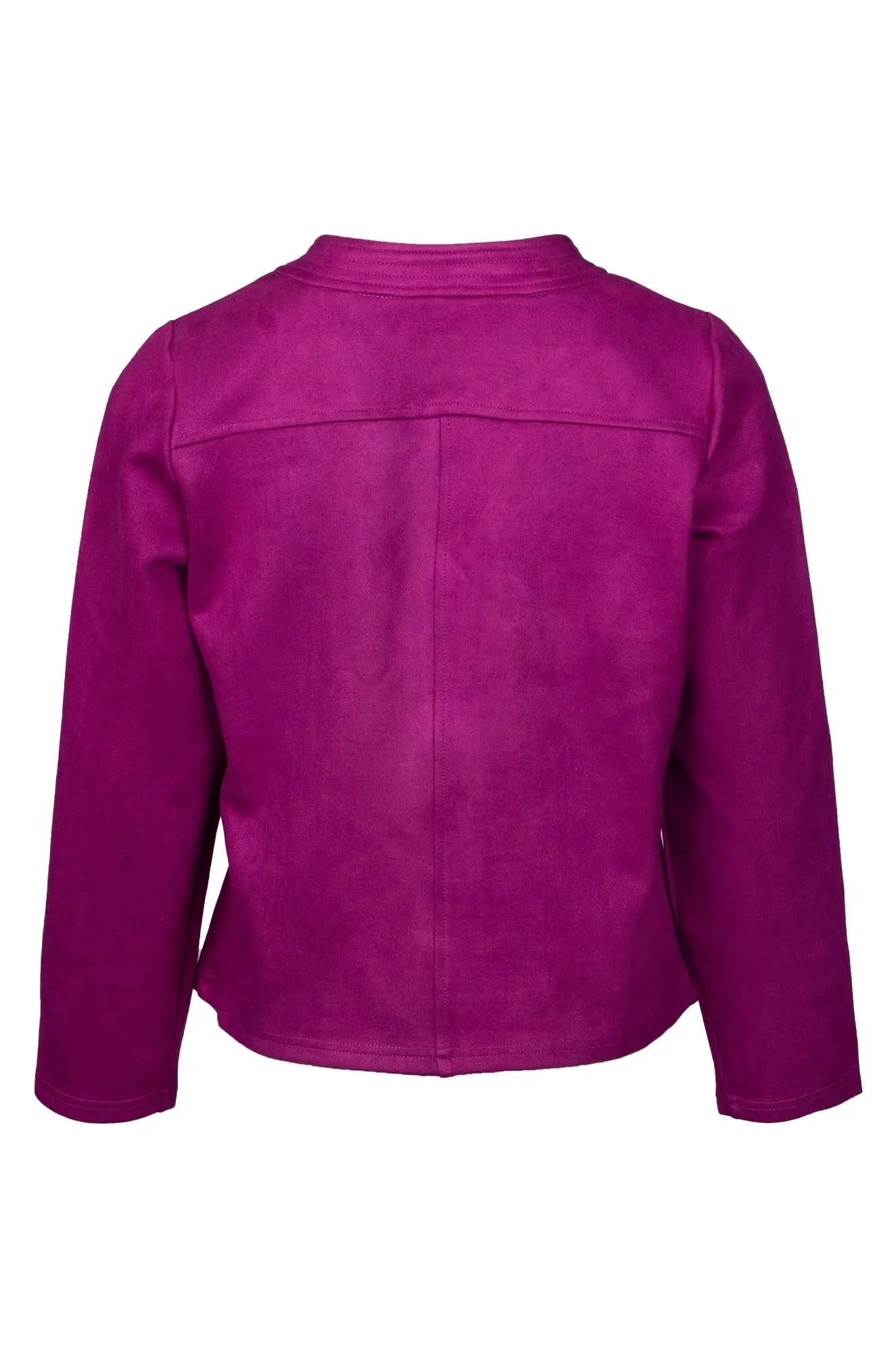 Suede Look Jacket | MAGENTA | 4062B1 Secure Internal Pockets Elasticized Edging