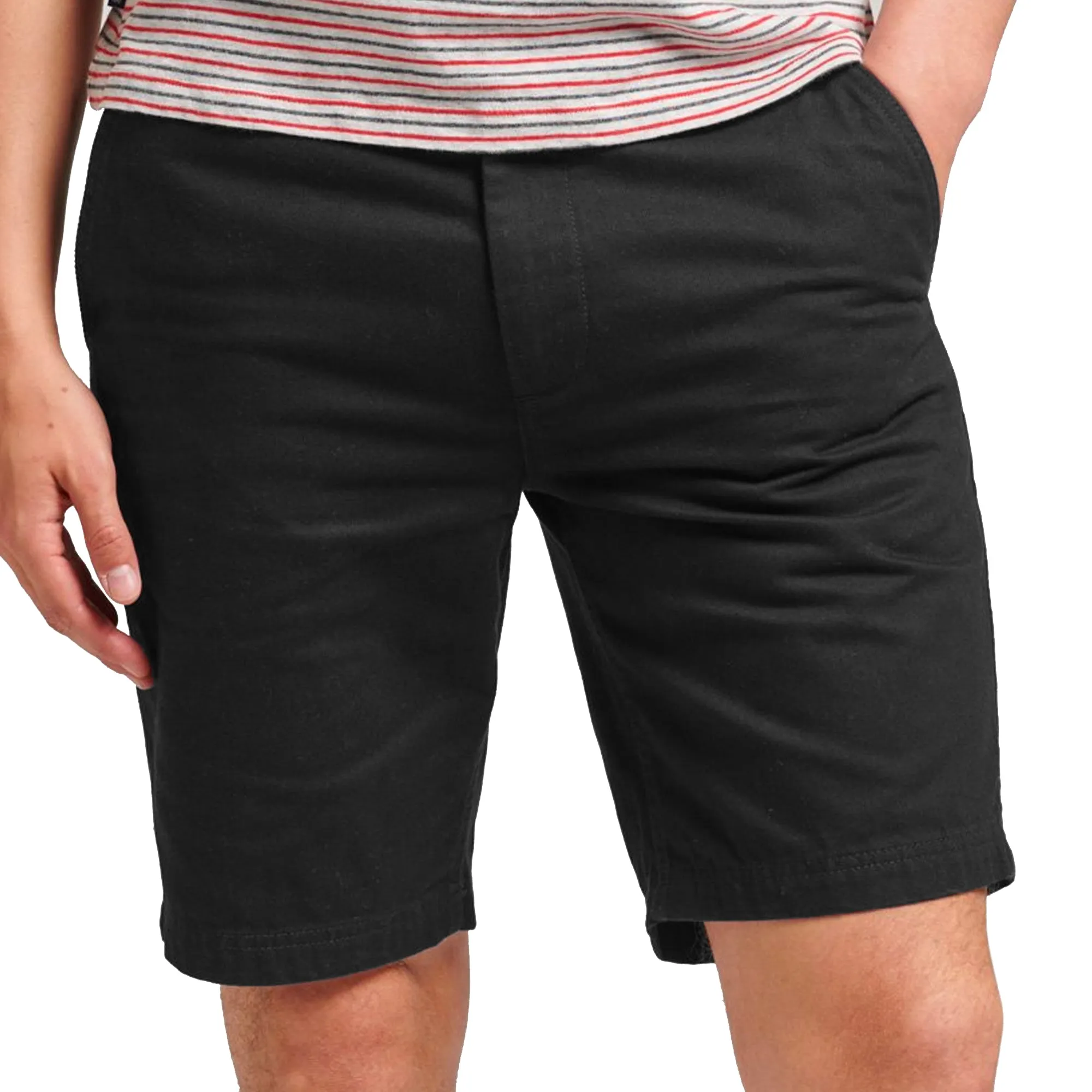 Beach Vacation Layering Piece Superdry Vintage Officer Chino Shorts - Black