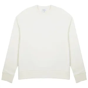 Layered Fit Warm and Cozy Sunspel Womens Loopback Sweatshirt Archive White