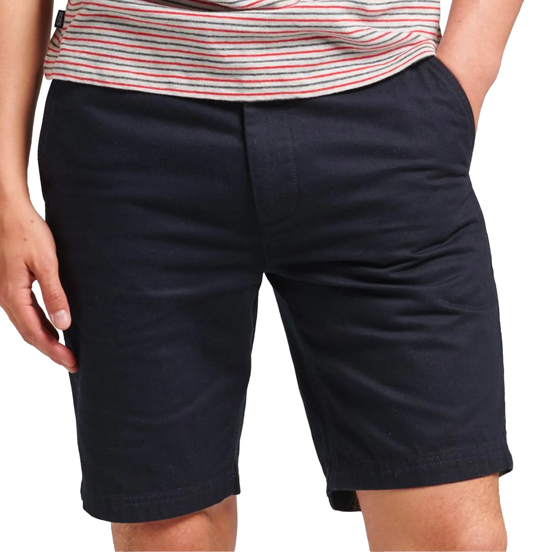 Superdry Vintage Officer Chino Shorts - Eclipse Navy outdoor concert style Slim Waist