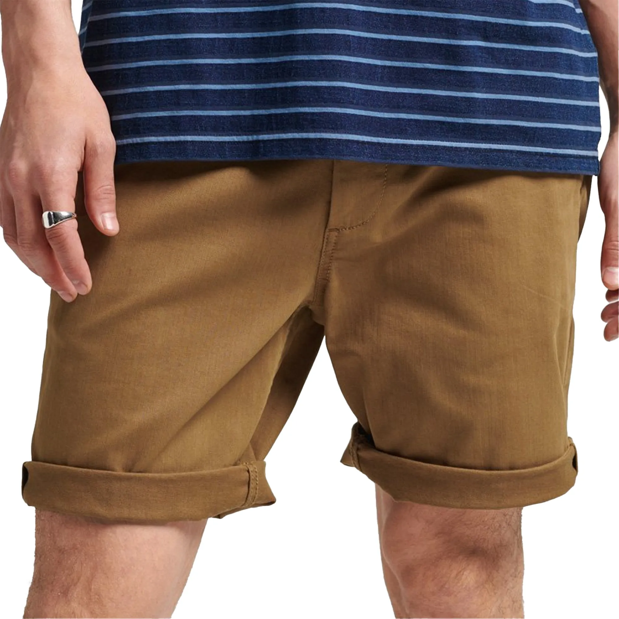 Adjustable Drawcord Superdry Vintage Officer Chino Shorts - Sandstone