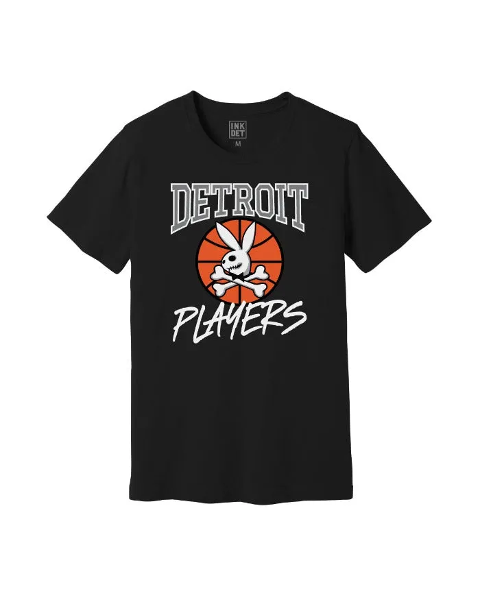 Chic And Comfortable Glossy Look Ink Detroit Players T-Shirt - Black
