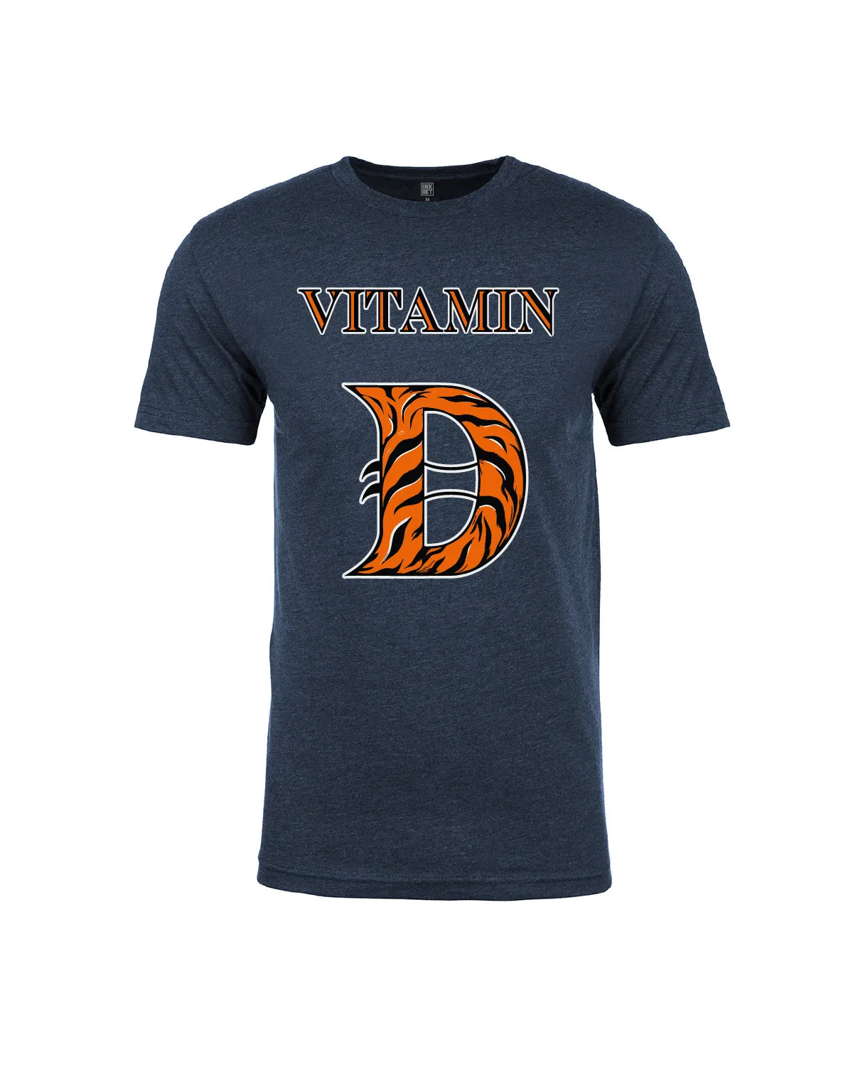 Breathable mesh panel Snag Resistant Surface Ink Detroit Vitamin D T-Shirt - Heather Navy