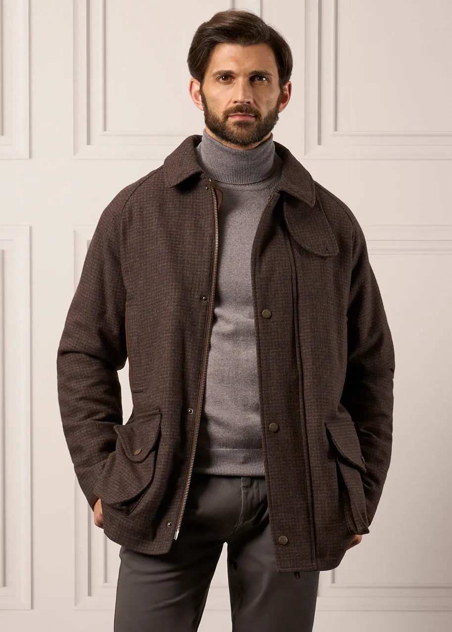 Plaid Design Street Explorer Fit Surrey Waterproof Tweed Coat In Bramble - Shooting Fit