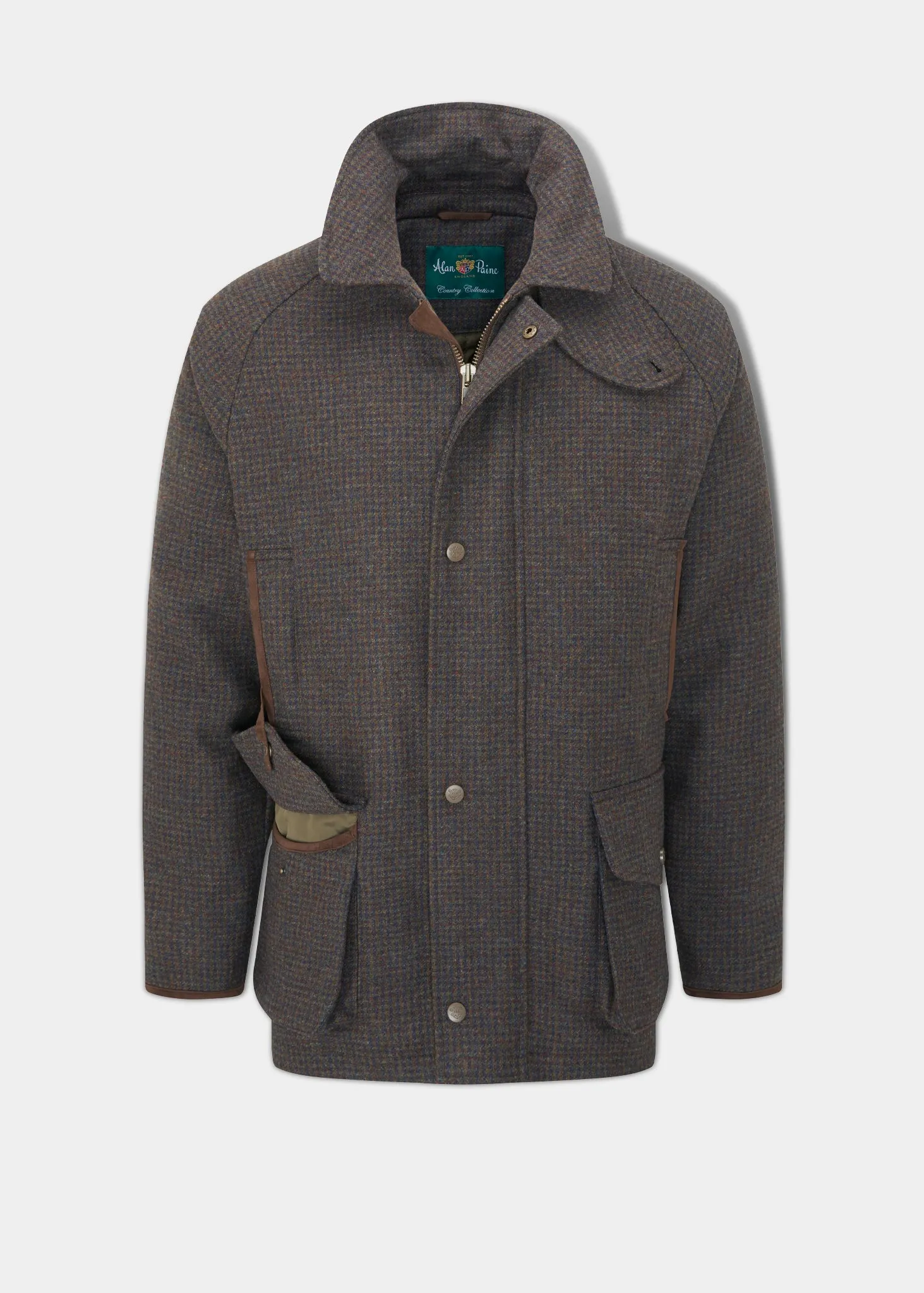 Windproof Cuffs Surrey Waterproof Tweed Coat In Bramble - Shooting Fit