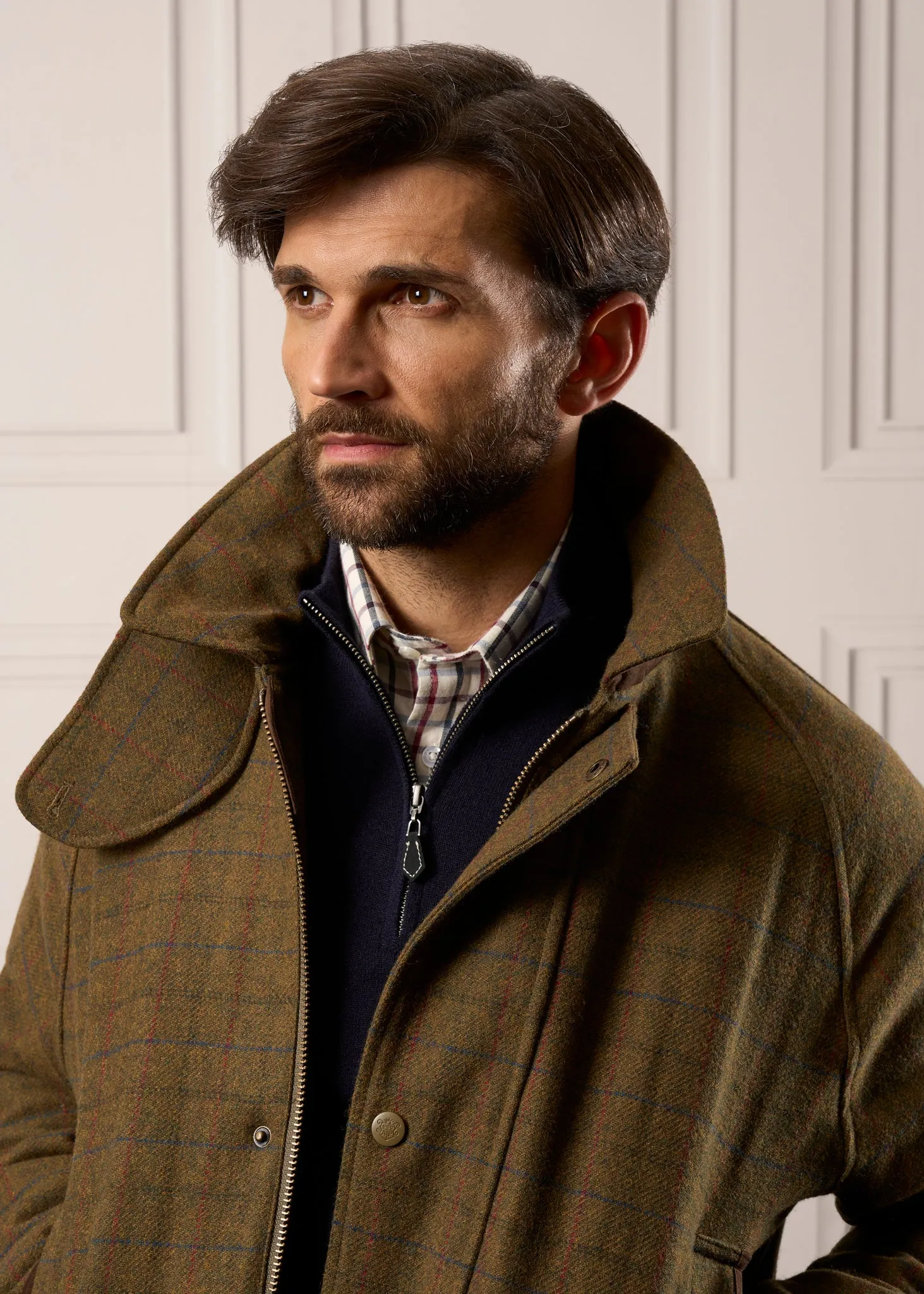 Surrey Waterproof Tweed Coat In Moor - Shooting Fit Easy Wear
