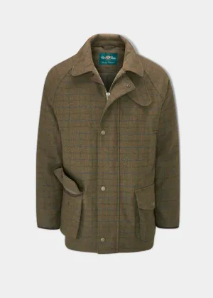 Multi Layer Construction Surrey Waterproof Tweed Coat In Moor - Shooting Fit