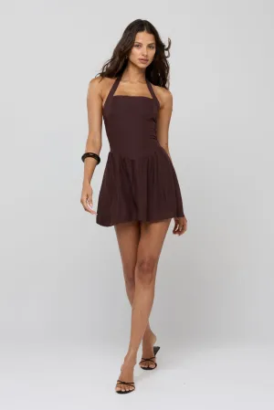 Perfectly Styled Sutton Mini Dress in Brown Linen