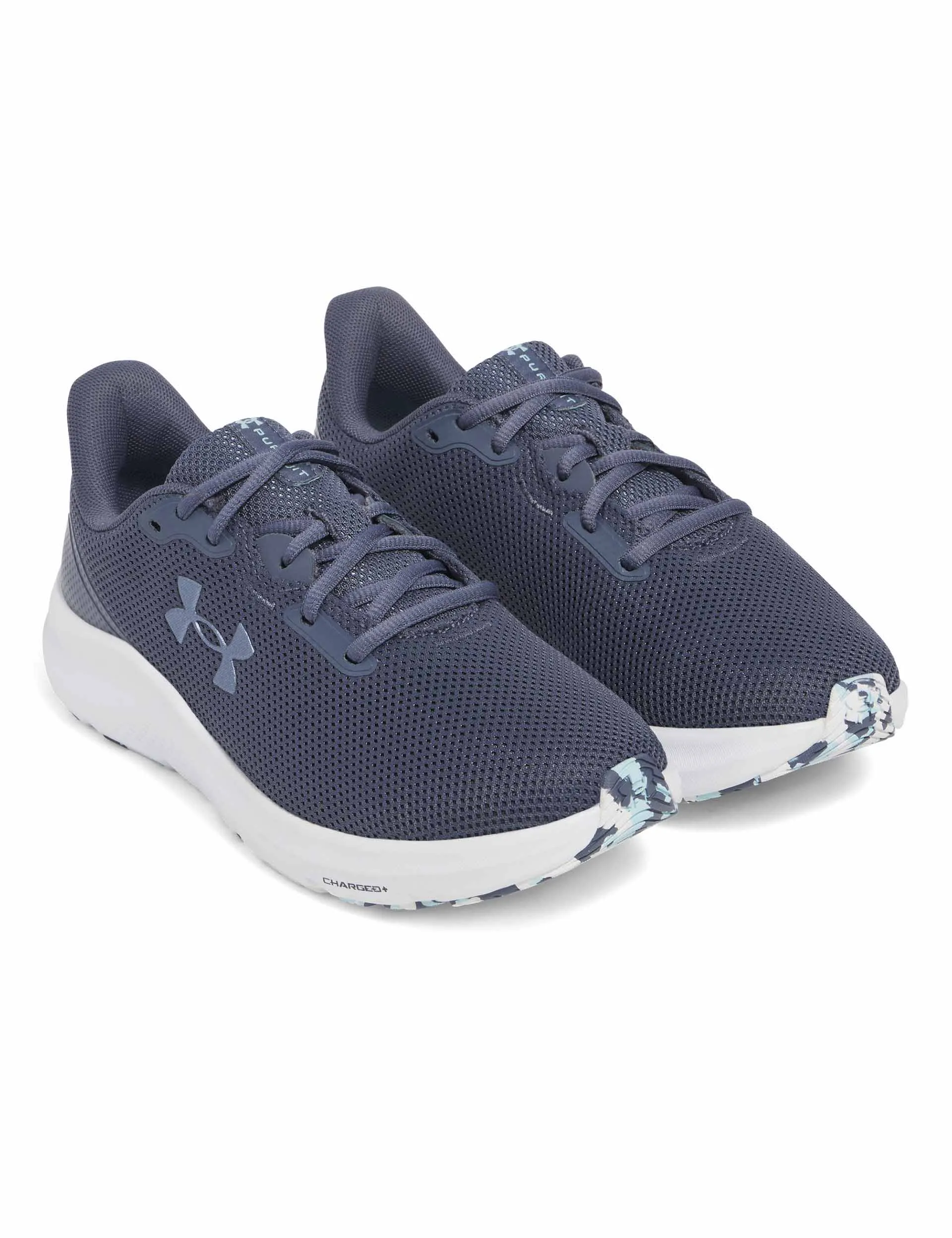 Pursuit 4 Running Shoes - Downpour Gray/Metallic Gravel Cushioned Collar Lining