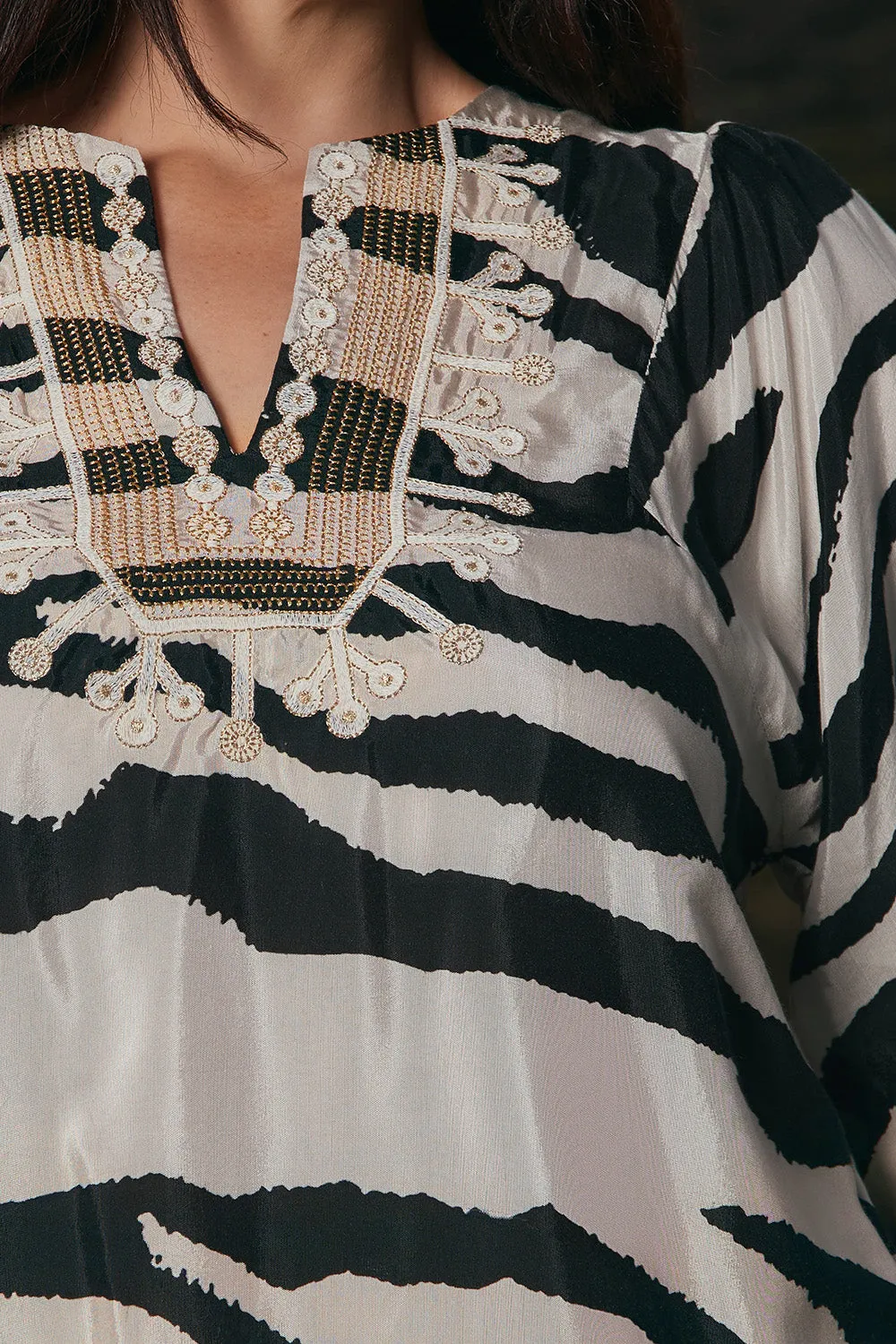 Sporty Active Wear Sylvie Embroidered Top in Bengal