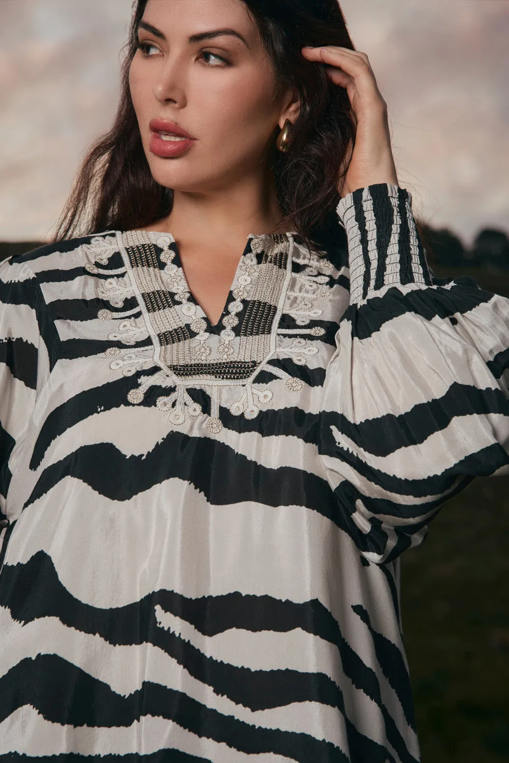 Sport Performance Design Quick Layer Fit Sylvie Embroidered Top in Bengal