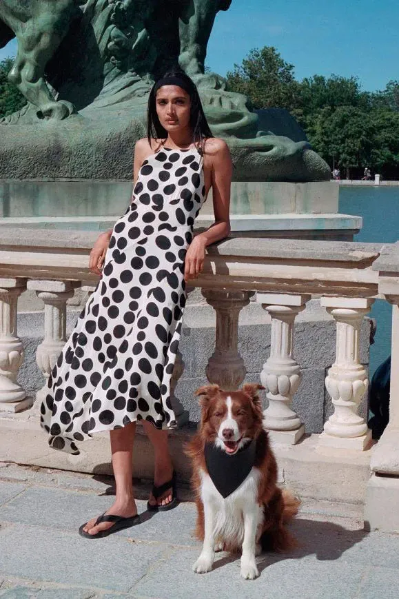 Bold Spot Asymmetric Dress Minimal Tone