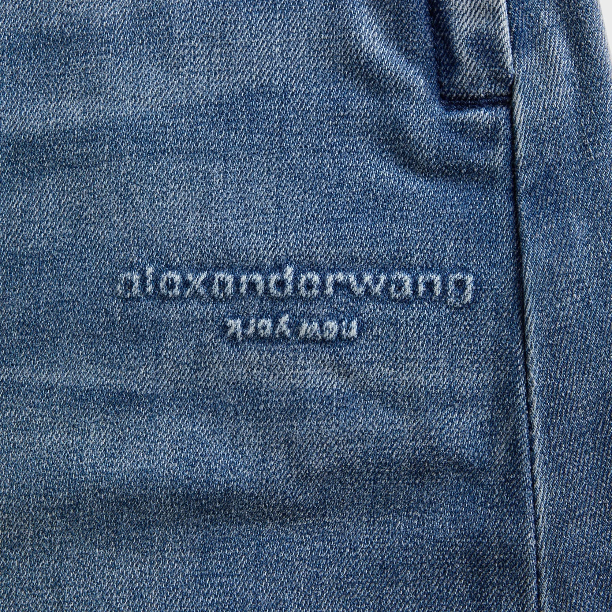 Sweat Wicking Lining Non Bulk T by Alexander Wang Sweatpant with Elasticated Drawstring Waist - Washed Light Blue