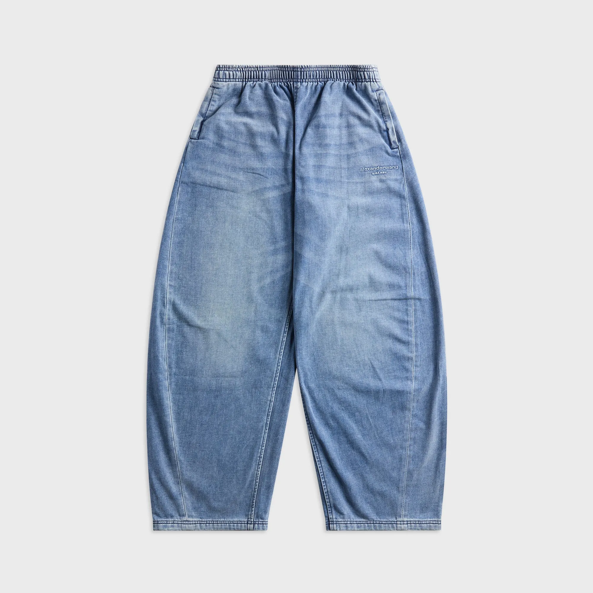 T by Alexander Wang Sweatpant with Elasticated Drawstring Waist - Washed Light Blue Active Lifestyle