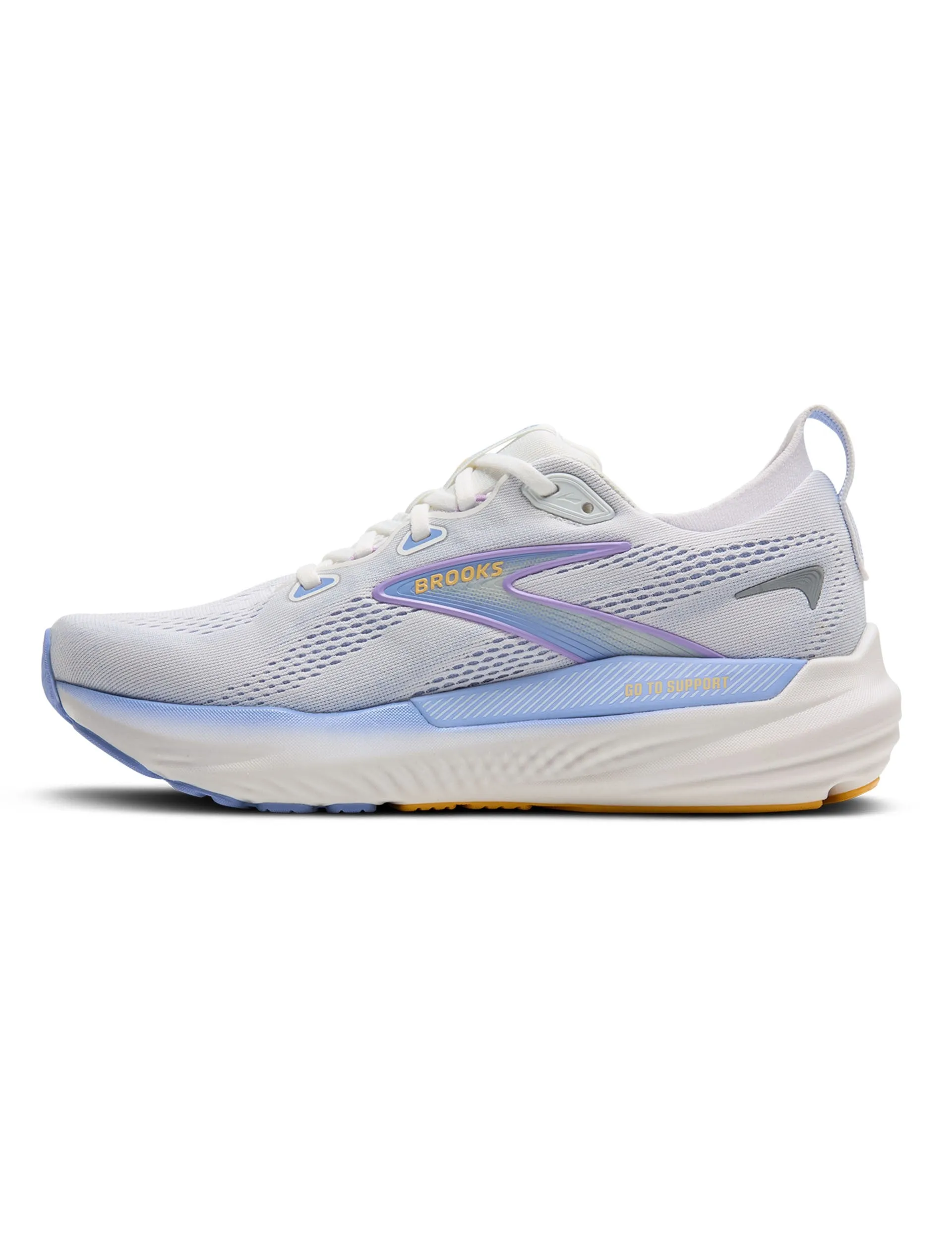 SyntheticLeather running in the heat shoes Glycerin GTS 22 - White/Blue Heron/Apricot