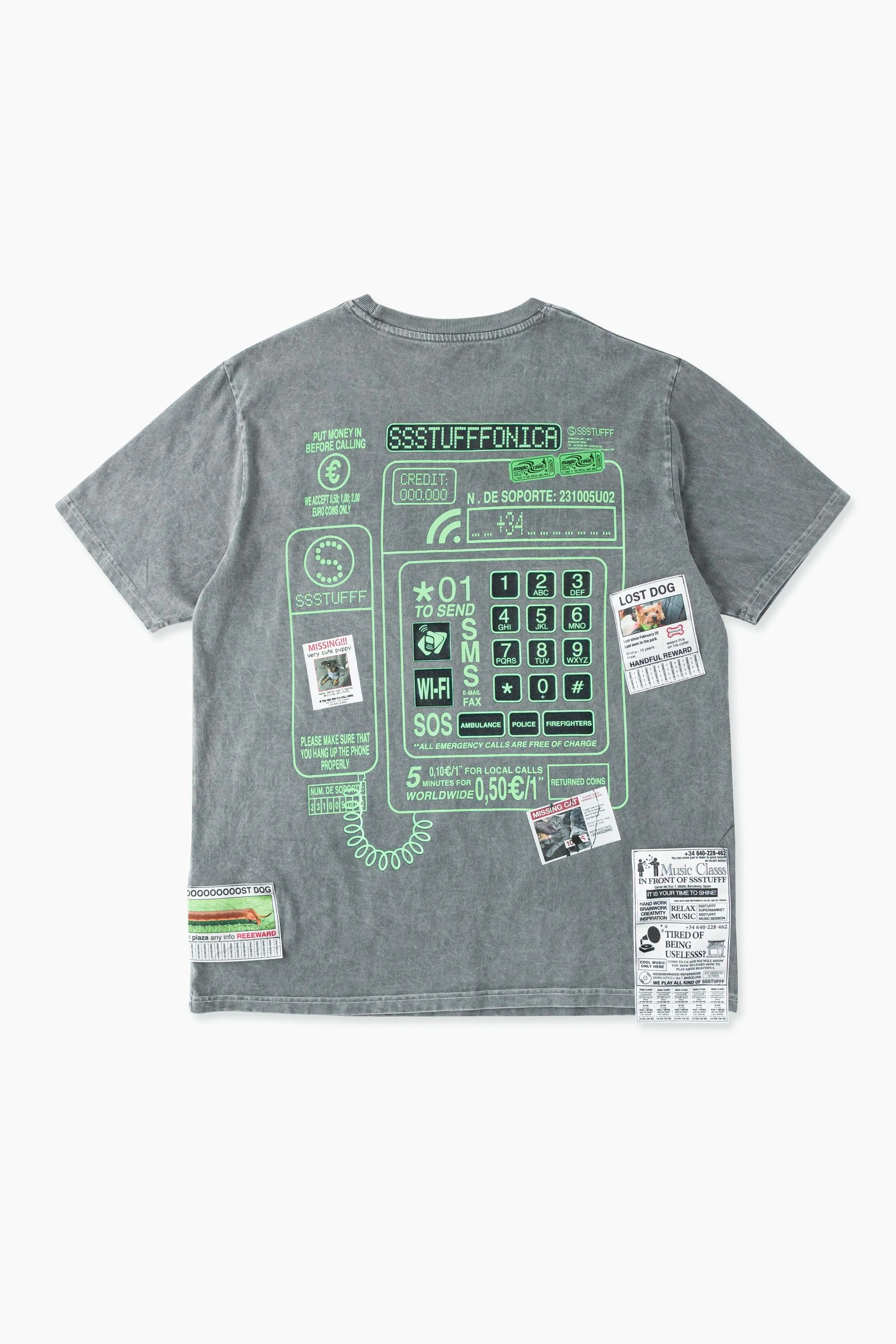 Unisex Ribbed Neckline Telephone Booth Tee