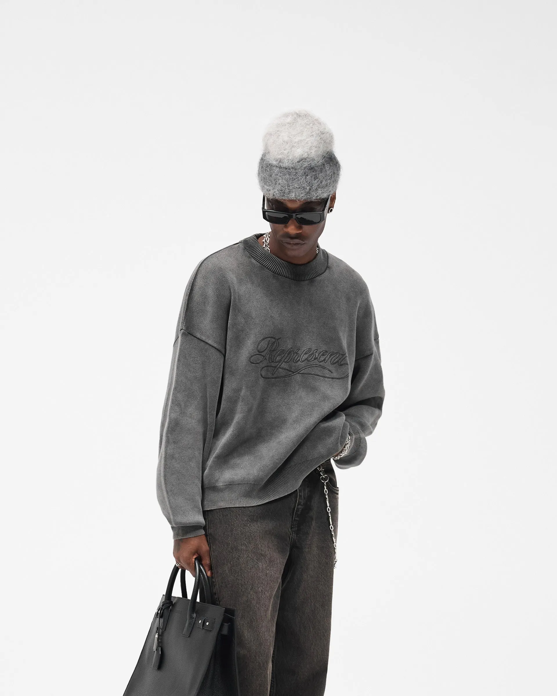 Semi Formal Stamped Sweater - Vintage Grey