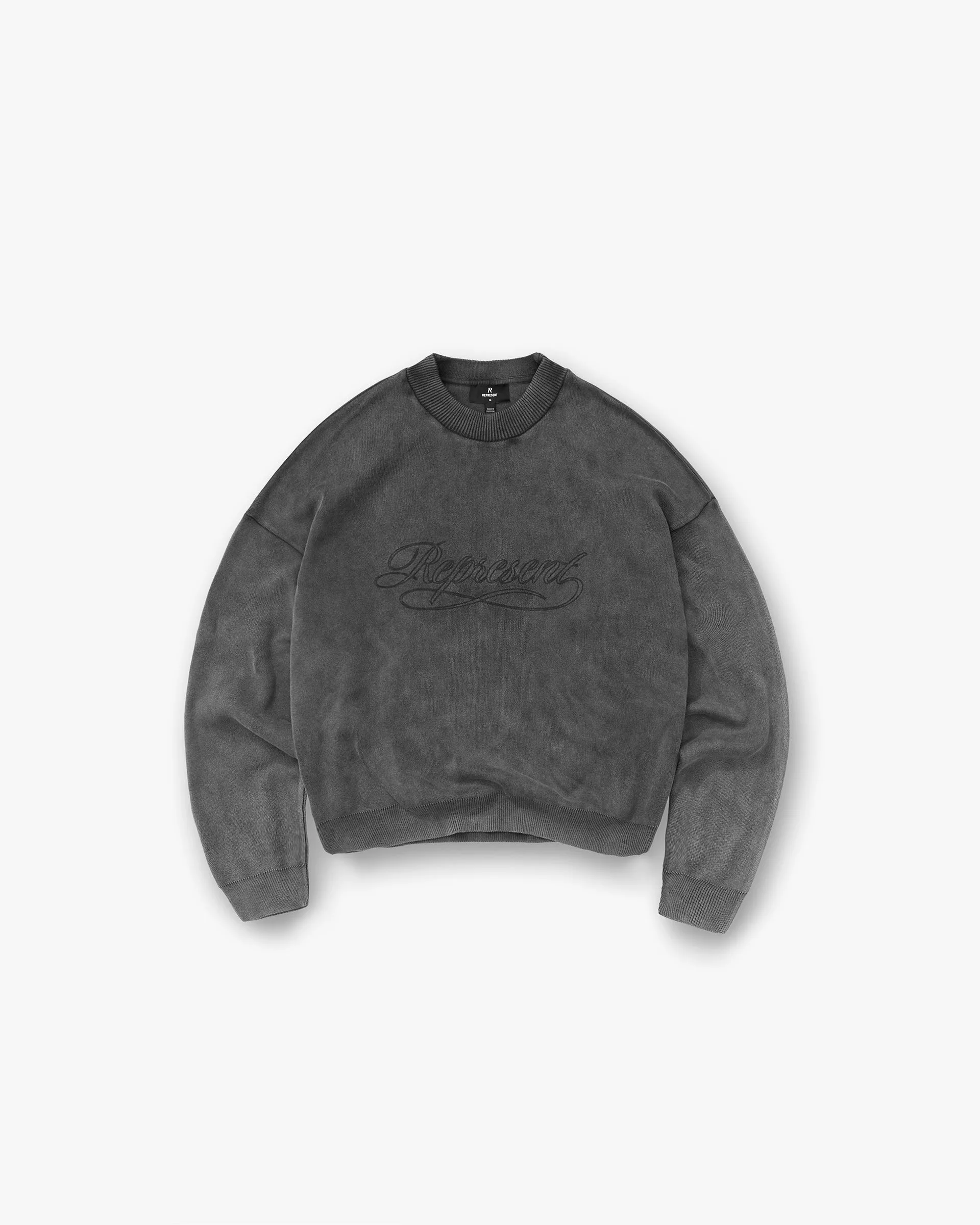 Icon Fit Stamped Sweater - Vintage Grey
