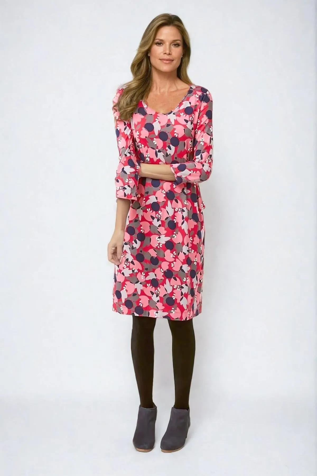 'Tess' Pink Floral Dress Fresh Palette Grab Quick