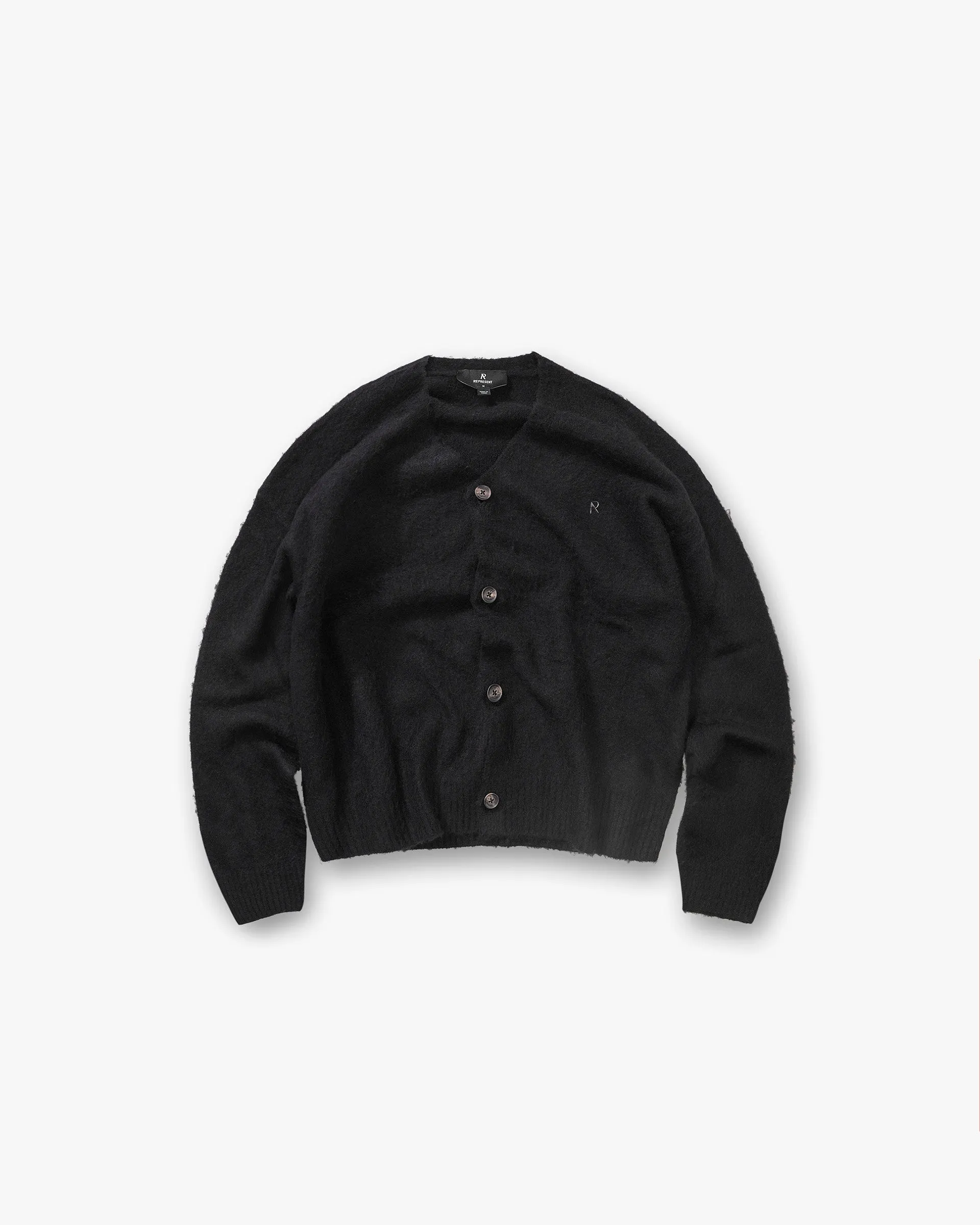 Textured Knit Cardigan - Jet Black AntiPillingTechnology AbrasionFree Edging