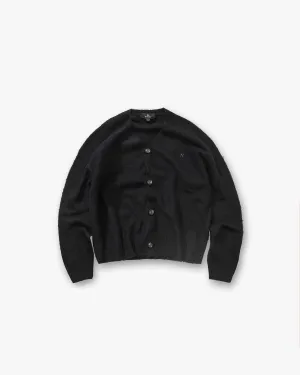 Textured Knit Cardigan - Jet Black AntiPillingTechnology AbrasionFree Edging