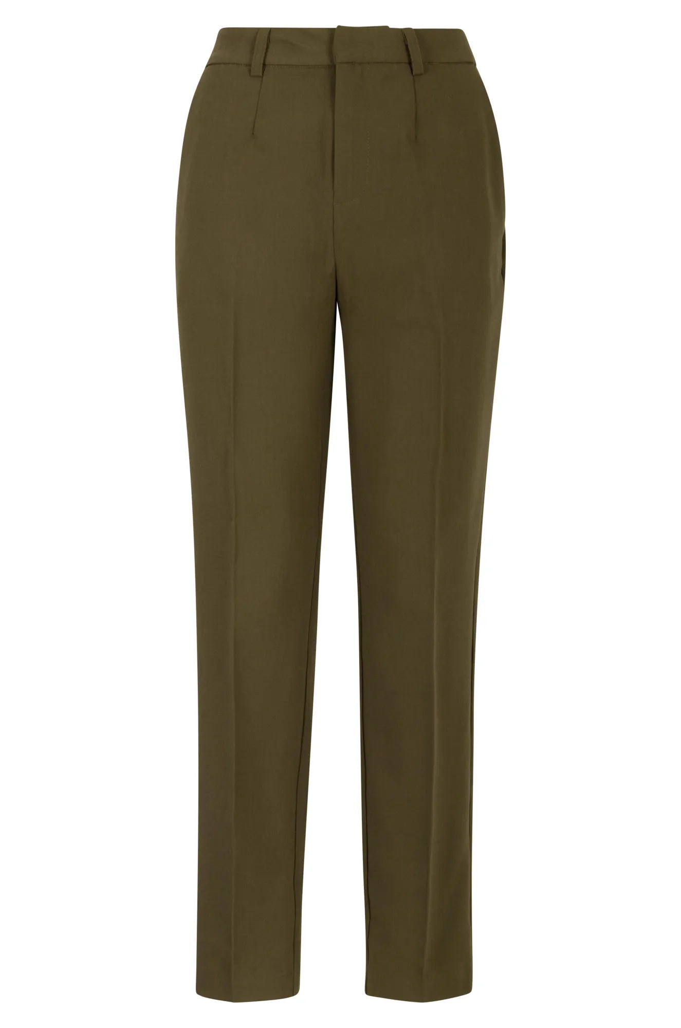 Flexible Leg ElasticCuffs Textured Tailoring Short Pants | OLIVE | 4703ZZ