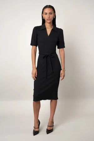 The Belted Knit Midi Dress Brunch Glow
