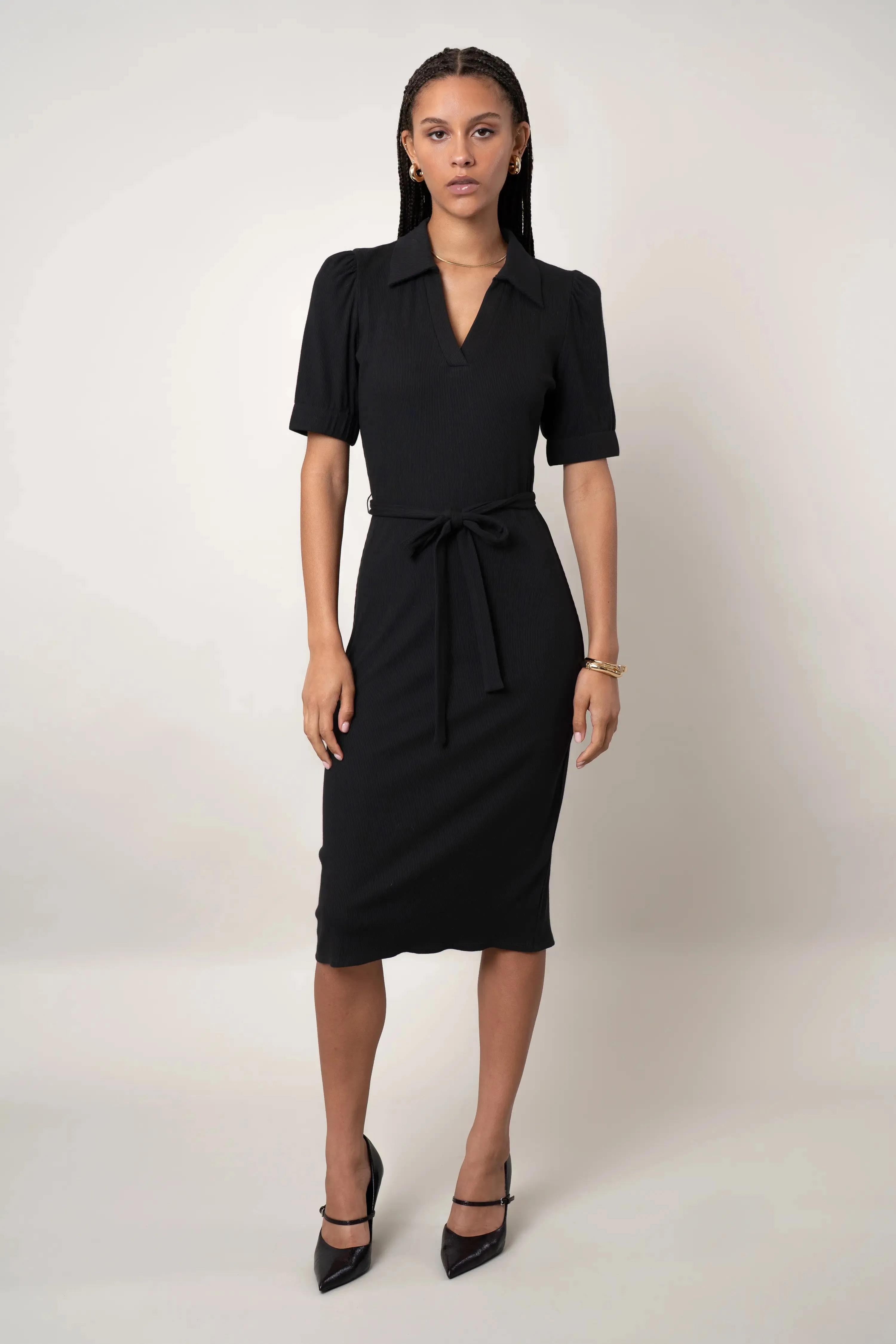 The Belted Knit Midi Dress Flawless Waistband Fit