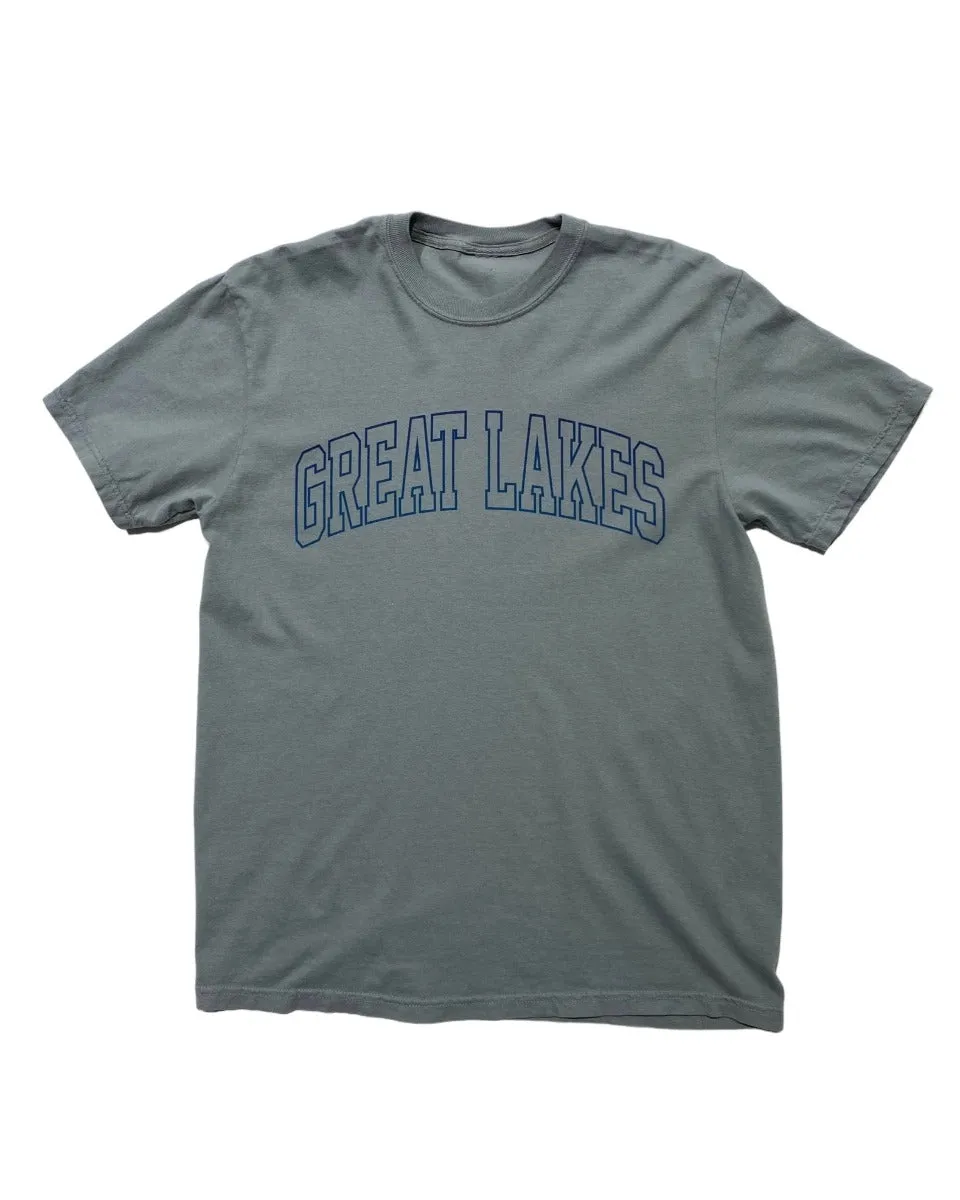 Anti-bacterial BiodegradableMaterial The Great Lakes State - Great Lakes = Great Times T-Shirt - Granite