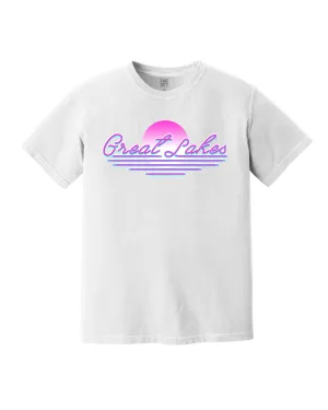 The Great Lakes State - Sunset Script T-Shirt - White Unisex style Essential Fashion