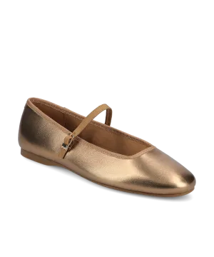 Walk in Style Save Hike The Hummingbird Mary Jane - Vintage Gold Metal Leather