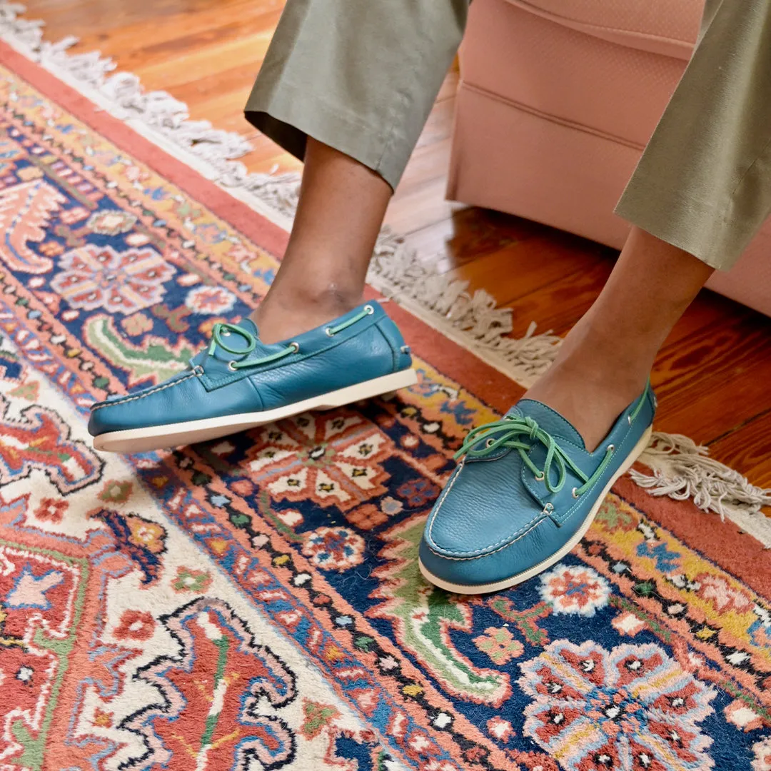 The Pebble Blues Boat Shoe Zero Break In Feel