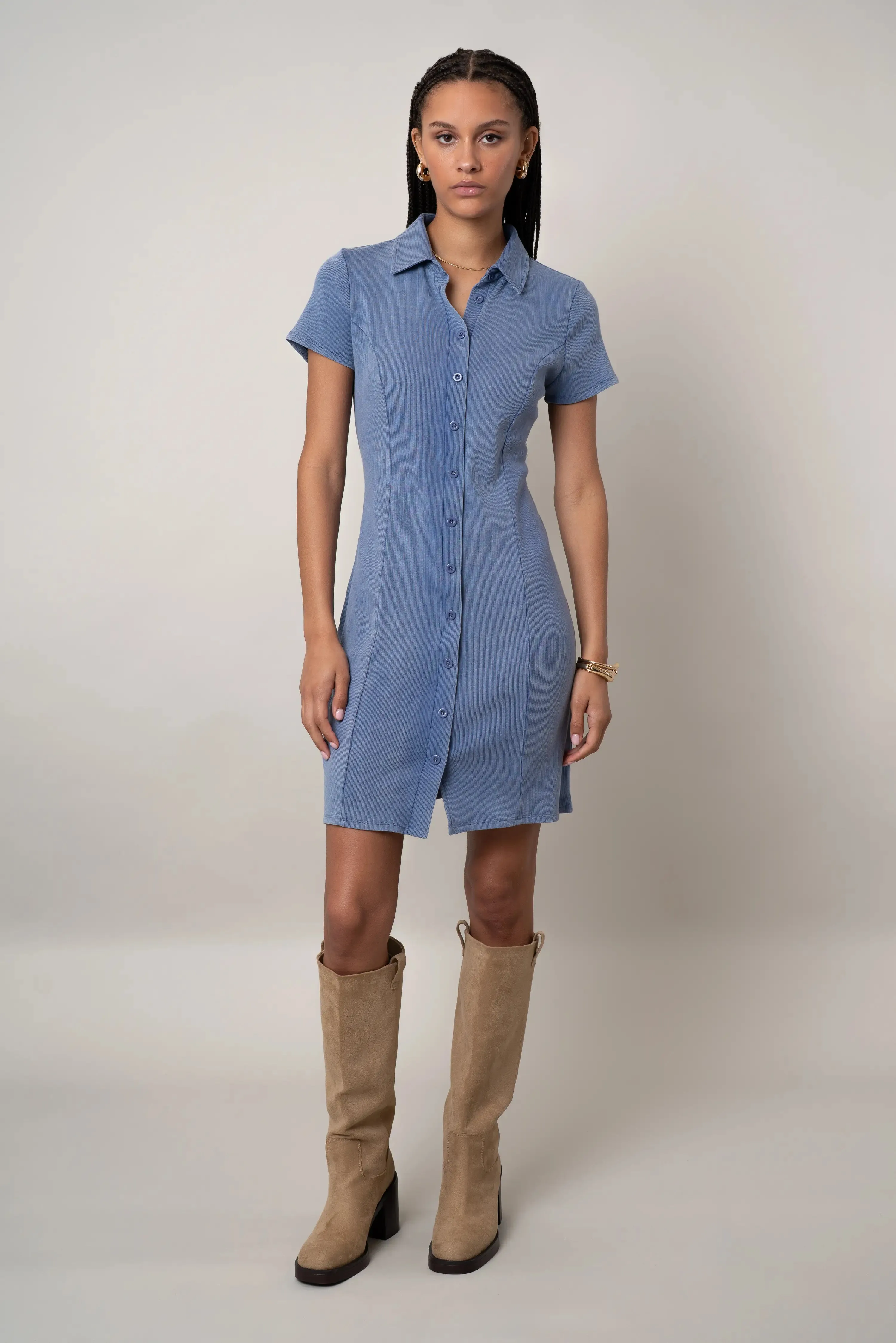 The Short Sleeve Polo Mini Dress Daily Ready