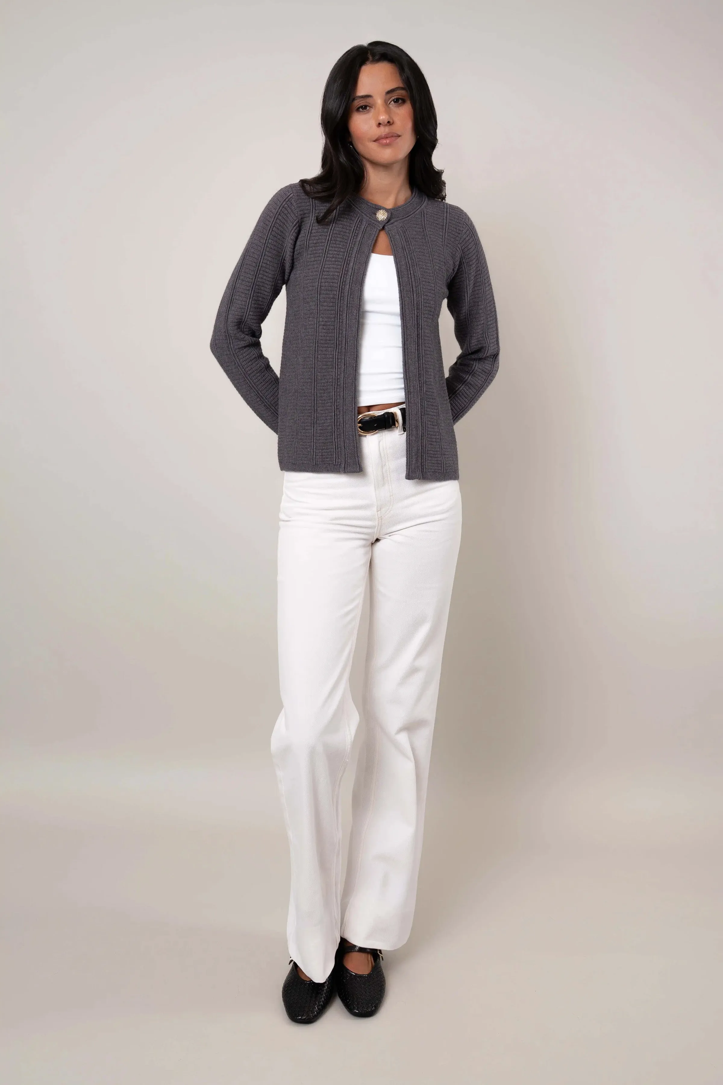 The Single Button Rib Cardigan Cozy Pajamas Functional Fashion